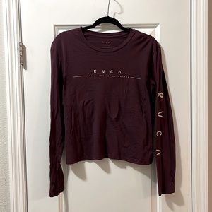 RVCA Long Sleeve Crop Top Maroon Size M